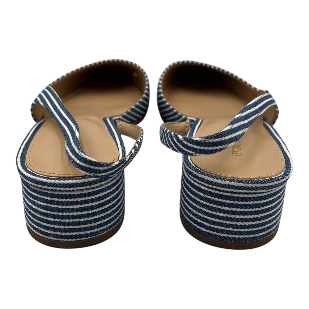 Veronica Beard Cecile Striped Slingback Block Heel Ballerina Pumps Blue Sz 10M - Picture 7 of 10